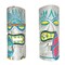 Set of 2 Pastel Surfer Tiki Masks 12" Hand-Carved Wooden Wall Decor Art